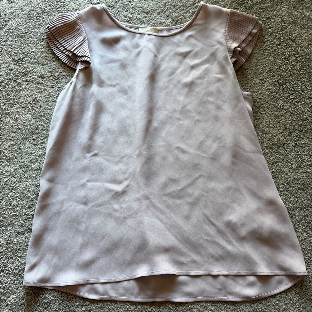 Joie Soft Pink Blouse with Pleated Sleeves
